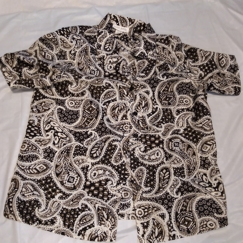 Vintage Judy Bond Short Sleeve Blouse size